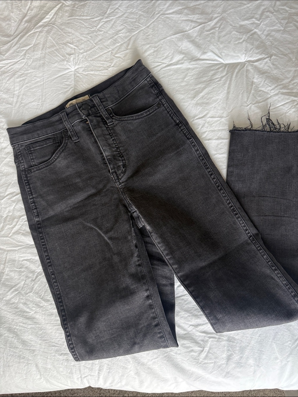 Madewell Stovepipe Jeans Black Denim sz 23 Straight Leg Style